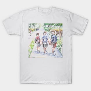 Children going to school T-Shirt